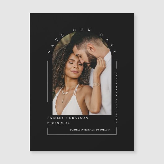 Zwart witte pleister Foto bewaart onze datum Magne (Voorkant)