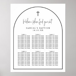 Zwart-witte pleister met minimalistisch baptisme poster