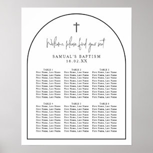 Zwart-witte pleister met minimalistisch baptisme poster