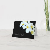 Zwart-witte Plumeria Bloemen Bedankkaart (Voorkant)
