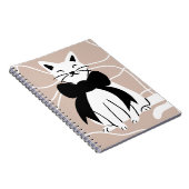 Zwart-witte poes met abstracte lijn notitieboek (Rechterzijde)