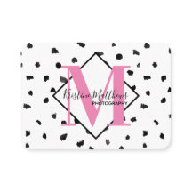 Zwart-witte poka Dot Aangepast monogram/Initiaal