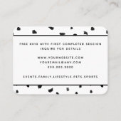 Zwart-witte poka Dot Aangepast monogram/Initiaal Visitekaartje (Achterkant)