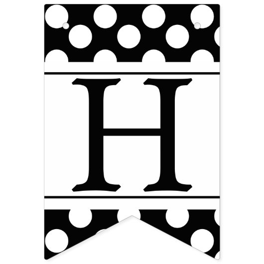 Zwart-witte poka Dot en gestreept Bunting Flag Vlaggetjes (Tweede vlag)