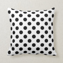Zwart-witte poka Dot Pillow Kussen