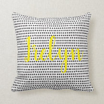 Zwart-witte poka Dot Pillow met naam