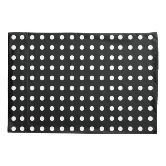 Zwart-witte poka Dot Pillowcase Kussensloop (Achterkant)