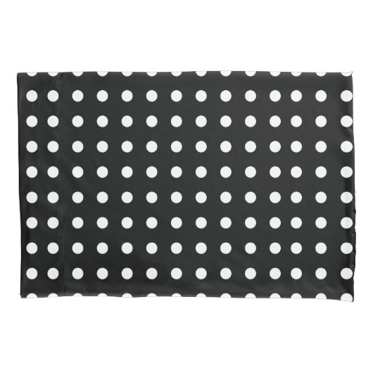 Zwart-witte poka Dot Pillowcase Kussensloop (Voorkant)