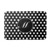 Zwart-witte poka Dot Round Monogram Bath Mat (Voorkant)