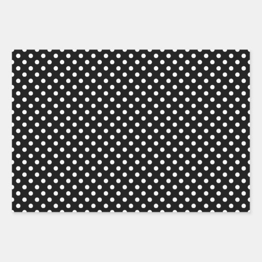 Zwart-witte poka Dot Stripes Inpakpapier Vel (Voorkant)