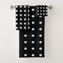 Zwart-witte poka Dots Bad Handdoek