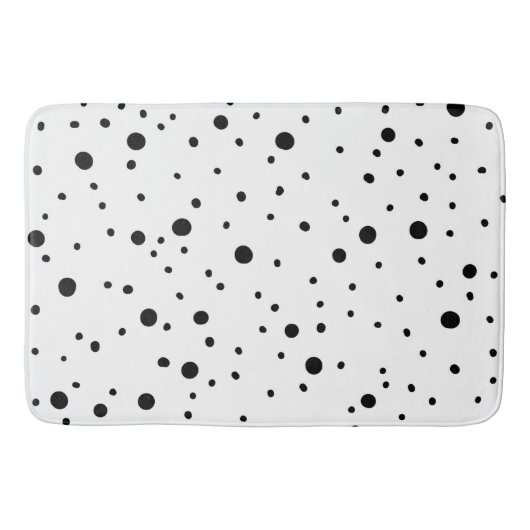 Zwart-witte poka Dots Badmat (Voorkant)