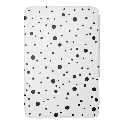 Zwart-witte poka Dots Badmat (Voorkant Verticaal)