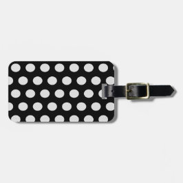 Zwart-witte poka Dots Bagagelabel