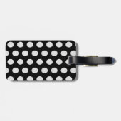 Zwart-witte poka Dots Bagagelabel (Achterkant horizontaal)