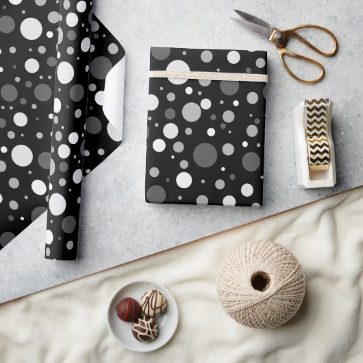 Zwart-witte poka Dots Cadeaupapier (Crafts)