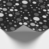 Zwart-witte poka Dots Cadeaupapier (Hoek)