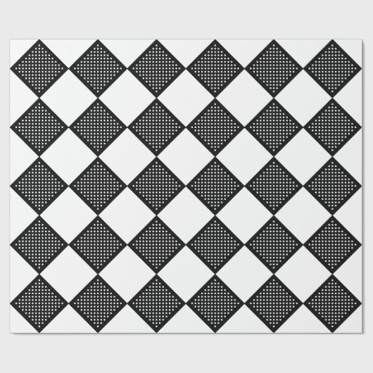 Zwart-witte poka Dots Cadeaupapier (Vlak)