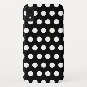 Zwart-witte poka Dots iPhone XR Hoesje