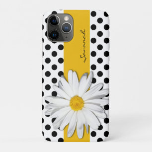 Zwart-witte poka Dots, Daisy iPhone 11 Hoesje