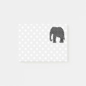 Zwart-witte poka Dots Elephant Post-it® Notes (Voorkant)