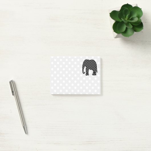 Zwart-witte poka Dots Elephant Post-it® Notes (Kantoor)