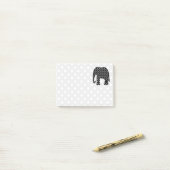Zwart-witte poka Dots Elephant Post-it® Notes (Op bureau)