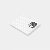 Zwart-witte poka Dots Elephant Post-it® Notes (Schuin)
