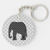 Zwart-witte poka Dots Elephant Sleutelhanger (Achterkant)