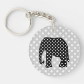 Zwart-witte poka Dots Elephant Sleutelhanger (Voorkant)
