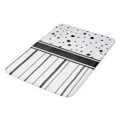 Zwart-witte poka Dots en Stripes Badmat (Gekanteld)