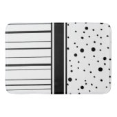 Zwart-witte poka Dots en Stripes Badmat (Voorkant)