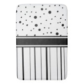 Zwart-witte poka Dots en Stripes Badmat (Voorkant Verticaal)