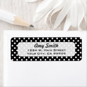 Zwart-witte poka Dots Etiket (Insitu)