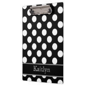 Zwart-witte poka Dots gepersonaliseerd Klembord (Links)