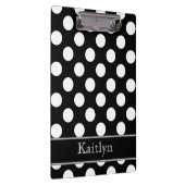 Zwart-witte poka Dots gepersonaliseerd Klembord (Rechts)