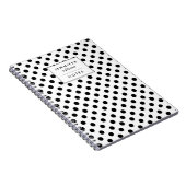 Zwart-witte poka Dots gepersonaliseerd Notitieboek (Rechterzijde)