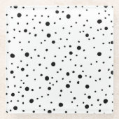 Zwart-witte poka Dots Glazen Onderzetter (Voorkant)
