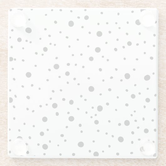 Zwart-witte poka Dots Glazen Onderzetter (Achterkant)