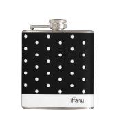 Zwart-witte poka Dots Heupfles (Voorkant)