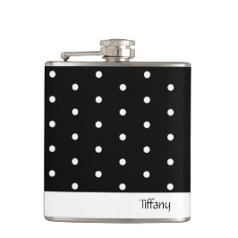 Zwart-witte poka Dots Heupfles