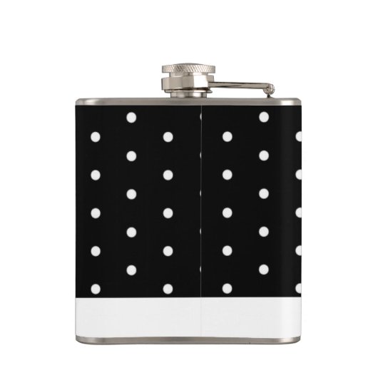 Zwart-witte poka Dots Heupfles (Achterkant)