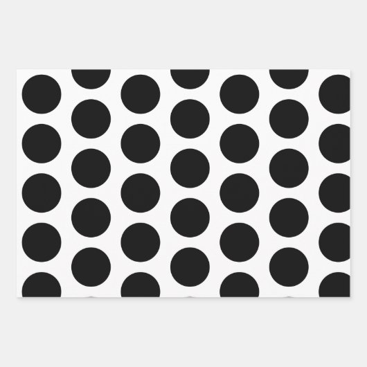 Zwart-witte poka Dots Inpakpapier Vel (Voorkant 3)