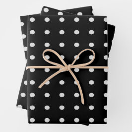 Zwart-witte poka Dots Inpakpapier Vel