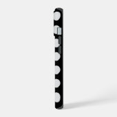 Zwart-witte poka Dots iPhone 15 Case (Linkerkant)