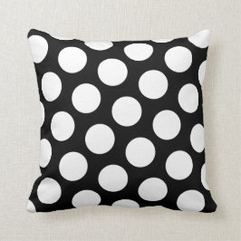 Zwart-witte poka Dots Kussen
