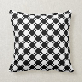 Zwart-witte poka Dots Kussen