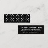Zwart-witte poka Dots Mini Visitekaartje (Voorkant / Achterkant)