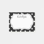 Zwart-witte poka Dots Monogram Post-it Notes (Voorkant)