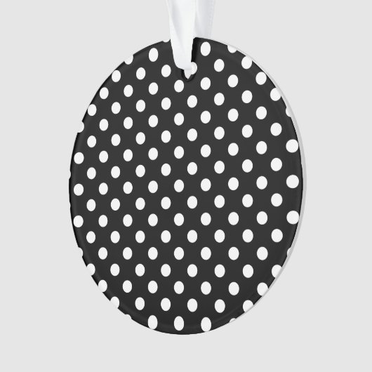 Zwart-witte poka Dots Ornament (voorkant)